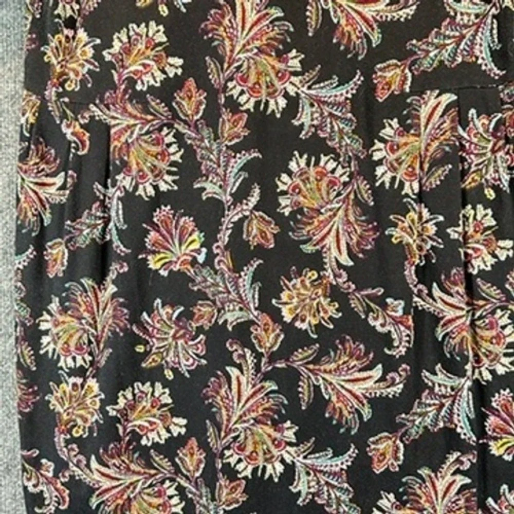 J. Jill Wearever Dress Sz SP Paisley Floral V-Neck 3/4 Sleeve Sheath Boho Artsy